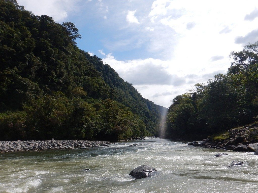 Confluence of the Rio Cosanga and Rio Quijos